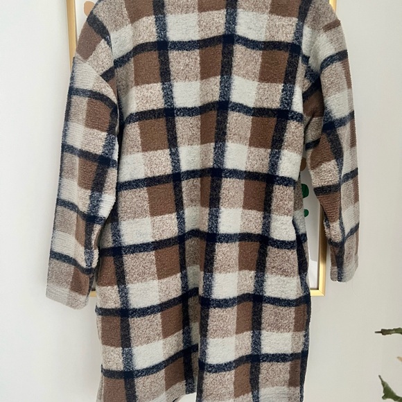Cotton Emporium Brown Plaid Teddy Jacket - Picture 4 of 5